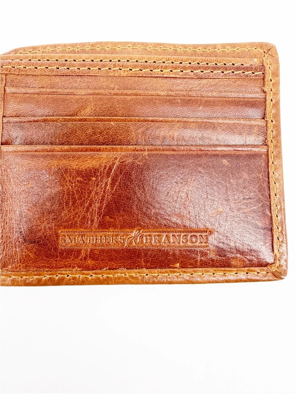 SMATHERS & BRANSON Needlepoint Bi-fold Wallet House Scene Americana